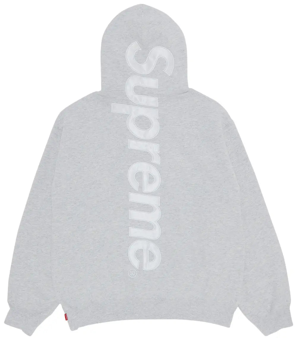 Supreme Satin Applique Hoodie Grey