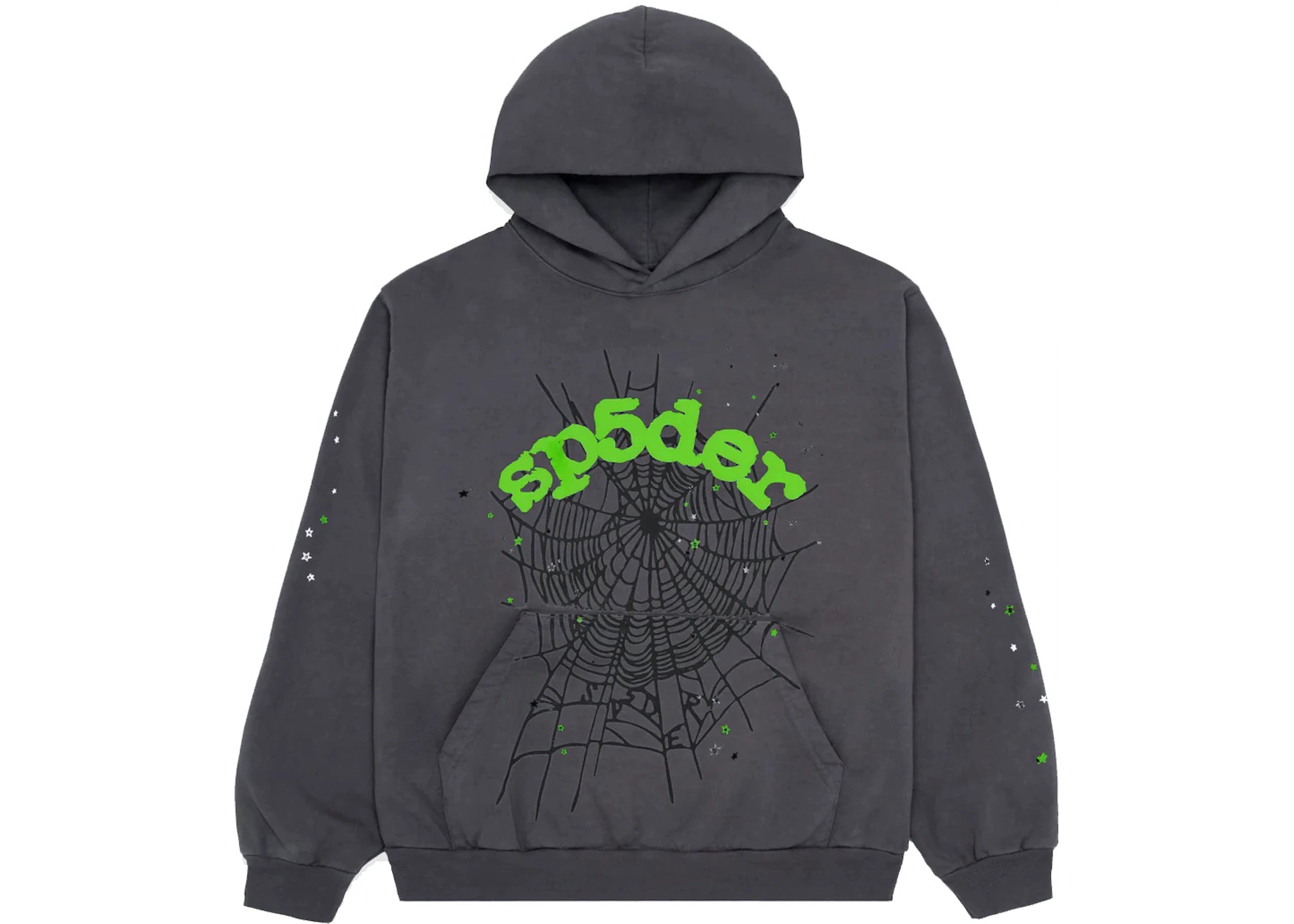 Sp5der Hoodie Grey/Green Xclusive