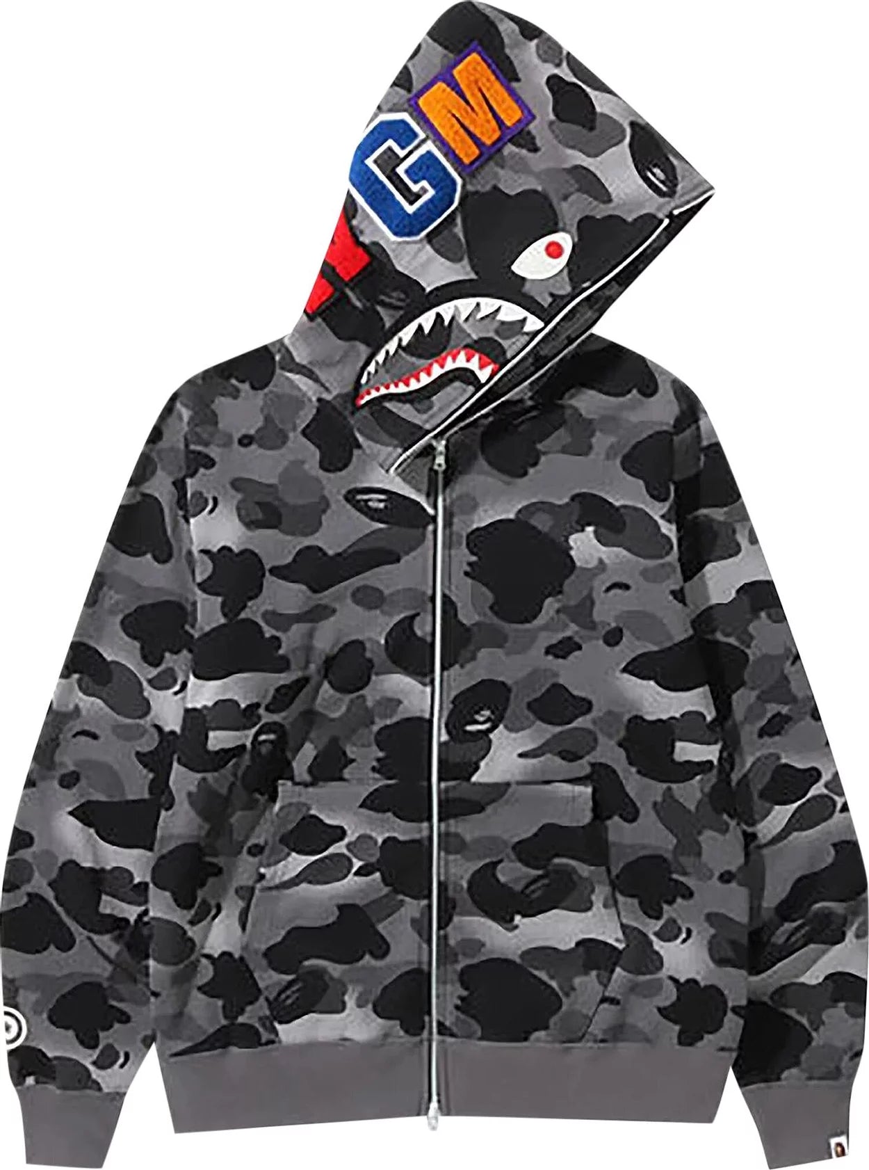 Dark grey online bape hoodie