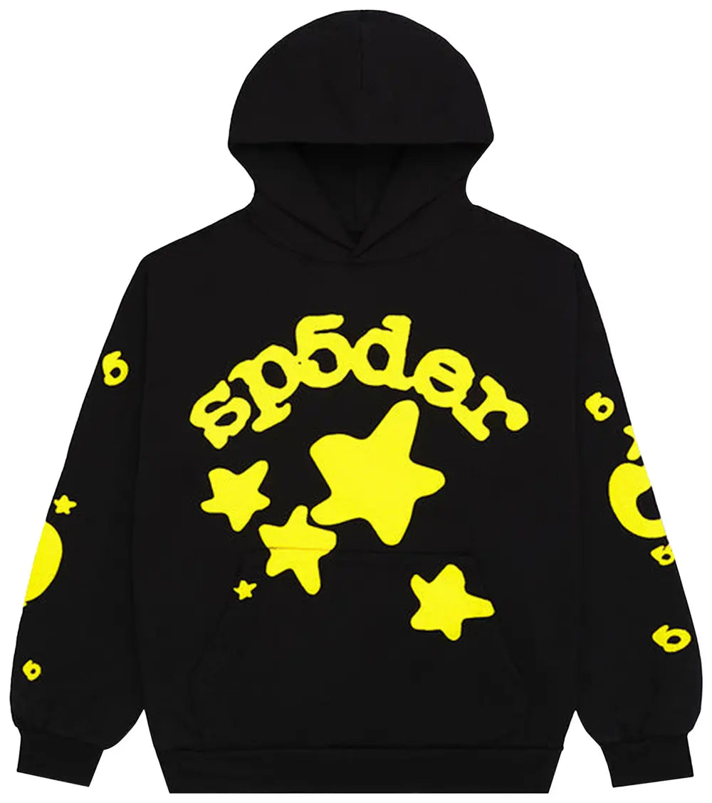 Sp5der Hoodie Black/Yellow