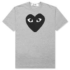 CDG Grey Big Heart Tee Grey