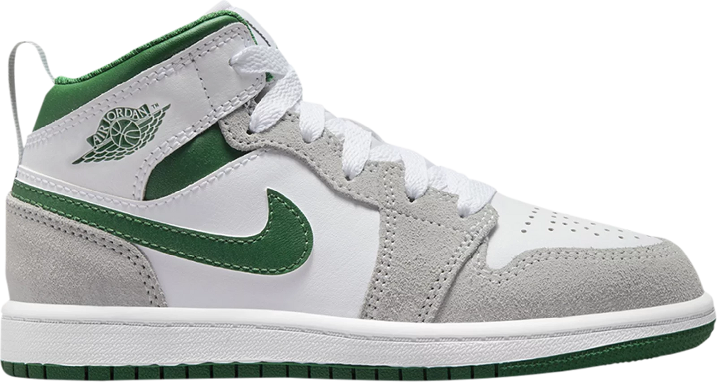 Jordan 1 Mid Grey/Green (PS)